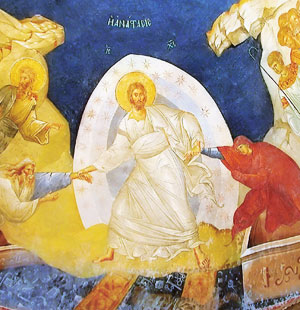 Фреска Васкрсења Христовог из цркве Христа Спаситеља, званој Хора у Цариграду. 